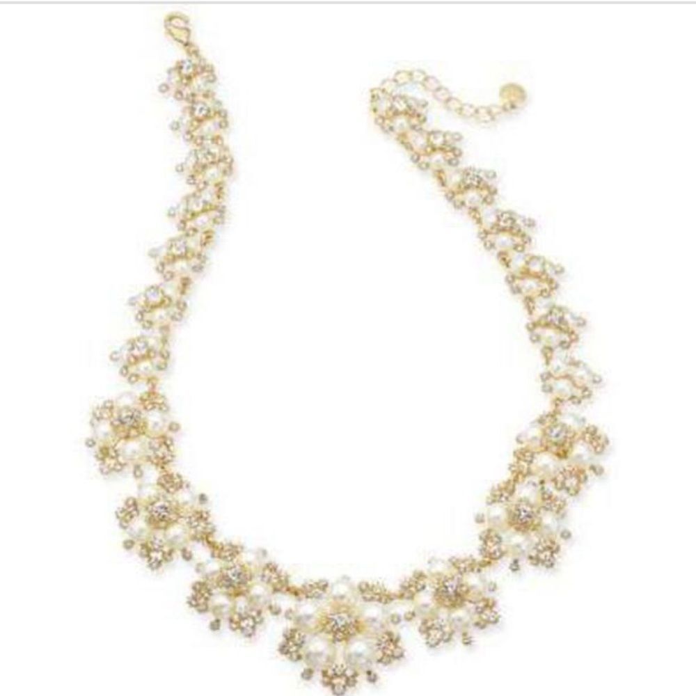 NWT Charter Club GoldTone Crystal and Imitatio Gold 18”+2” extender